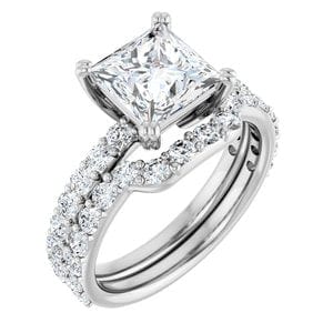 Rings 14K White 7 mm Square Engagement Ring Mounting