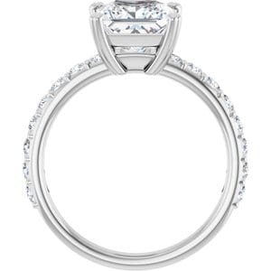 Rings 14K White 7 mm Square Engagement Ring Mounting