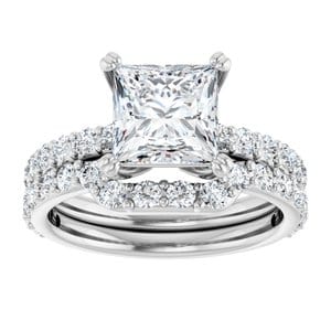 Rings 14K White 7 mm Square Engagement Ring Mounting