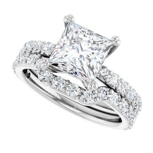 Rings 14K White 7 mm Square Engagement Ring Mounting
