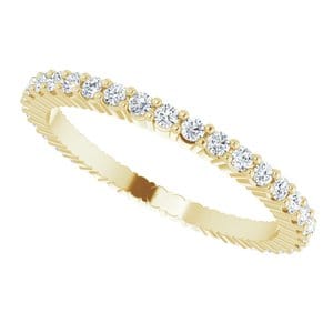 Rings 14K Yellow 1.3 mm Round Eternity Band Mounting Size 4