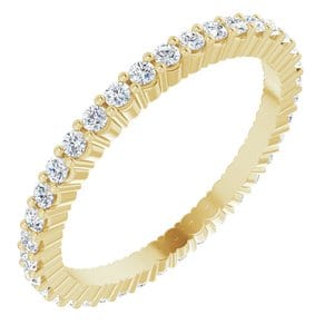 Rings 14K Yellow 1.3 mm Round Eternity Band Mounting Size 4