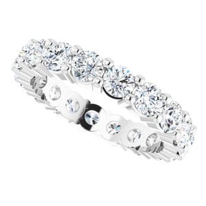 Rings Platinum 3 mm Round Eternity Band Mounting Size 4