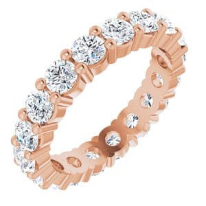 Rings 18K Rose 3 mm Round Eternity Band Mounting Size 4.25