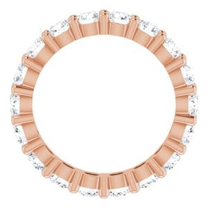 Rings 18K Rose 3 mm Round Eternity Band Mounting Size 4.25