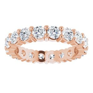 Rings 18K Rose 3 mm Round Eternity Band Mounting Size 4.25