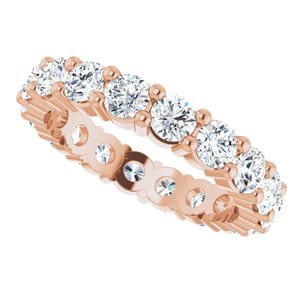 Rings 18K Rose 3 mm Round Eternity Band Mounting Size 4.25