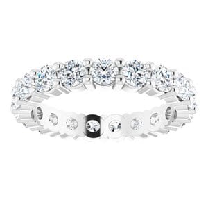Rings Platinum 2.75 mm Round Eternity Band Mounting Size 4.5