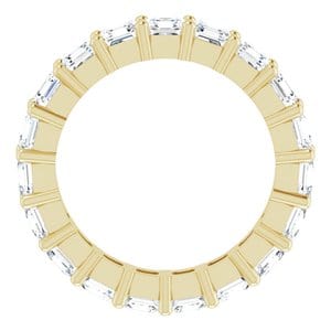 Rings 14K Yellow 3x3 mm Asscher Eternity Band Mounting Size 4.5