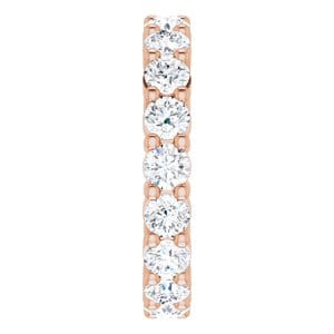Rings 18K Rose 3 mm Round Eternity Band Mounting Size 4.25