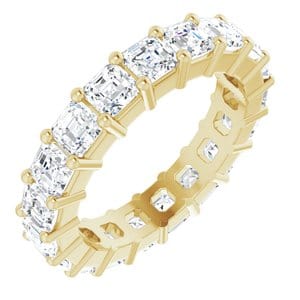 Rings 14K Yellow 3x3 mm Asscher Eternity Band Mounting Size 4.5