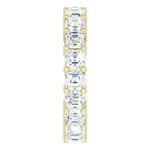 Rings 14K Yellow 3x3 mm Asscher Eternity Band Mounting Size 4.5