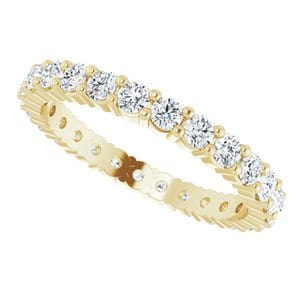 Rings 14K Yellow 2 mm Round Eternity Band Mounting Size 4.5