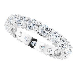 Rings Platinum 3 mm Round Eternity Band Mounting Size 4.75