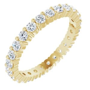 Rings 14K Yellow 2 mm Round Eternity Band Mounting Size 4.5
