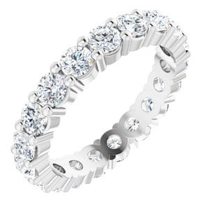 Rings Platinum 2.75 mm Round Eternity Band Mounting Size 4
