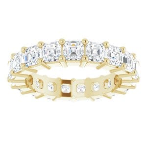 Rings 14K Yellow 3x3 mm Asscher Eternity Band Mounting Size 4.5