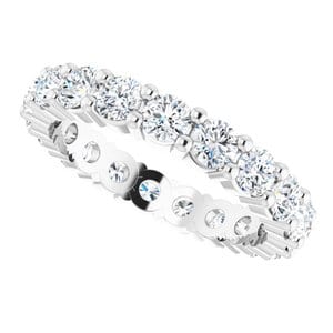 Rings Platinum 2.75 mm Round Eternity Band Mounting Size 4