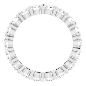 Rings Platinum 3 mm Round Eternity Band Mounting Size 4.75