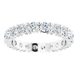 Rings Platinum 2.75 mm Round Eternity Band Mounting Size 5