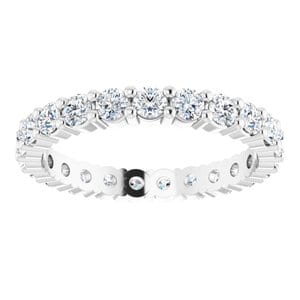 Rings Platinum 2.25 mm Round Eternity Band Mounting Size 5