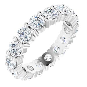 Rings 14K X1 White 3.5 mm Round Eternity Band Mounting Size 5