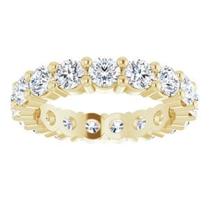 Rings 14K Yellow 3.2 mm Round Eternity Band Mounting Size 4.75