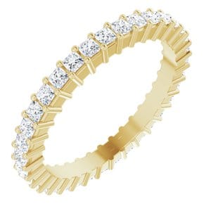 Rings 14K Yellow 1.5x1.5 mm Square Eternity Band Mounting Size 4.75