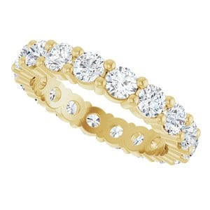 Rings 14K Yellow 3 mm Round Eternity Band Mounting Size 5