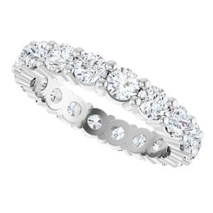 Rings Platinum 3 mm Round Eternity Band Mounting Size 5