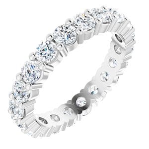 Rings Platinum 2.75 mm Round Eternity Band Mounting Size 4.75