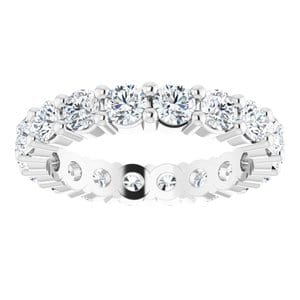 Rings Platinum 3 mm Round Eternity Band Mounting Size 4.75