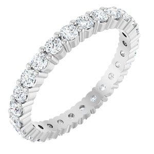 Rings Platinum 2 mm Round Eternity Band Mounting Size 5
