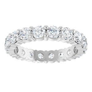 Rings Platinum 3 mm Round Eternity Band Mounting Size 5