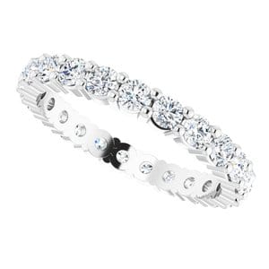 Rings Platinum 2.25 mm Round Eternity Band Mounting Size 5