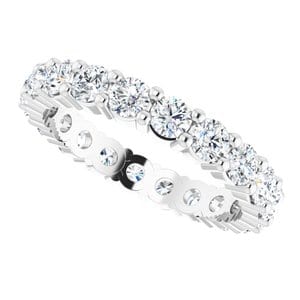 Rings Platinum 2.75 mm Round Eternity Band Mounting Size 5