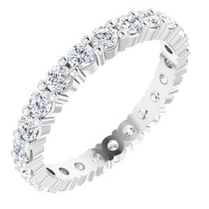 Rings Platinum 2.25 mm Round Eternity Band Mounting Size 5