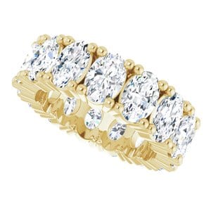 Rings 14K Yellow 6x4 mm Oval Eternity Band Mounting Size 5.25