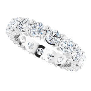 Rings 14K X1 White 3.5 mm Round Eternity Band Mounting Size 5