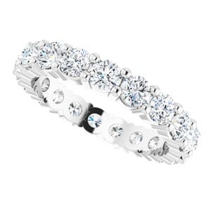 Sterling Silver 3 mm Round Eternity Band Mounting Size 5.25