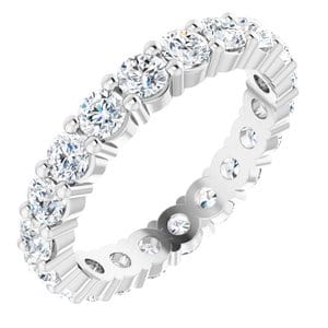 Rings Platinum 2.75 mm Round Eternity Band Mounting Size 5