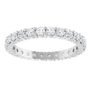 Rings Platinum 2 mm Round Eternity Band Mounting Size 5