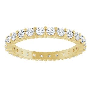 Rings 18K Yellow 2 mm Round Eternity Band Mounting Size 5
