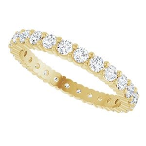 Rings 18K Yellow 2 mm Round Eternity Band Mounting Size 5