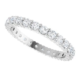 Rings Platinum 2 mm Round Eternity Band Mounting Size 5