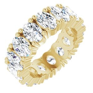 Rings 14K Yellow 6x4 mm Oval Eternity Band Mounting Size 5.25