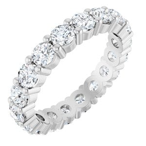 Rings Platinum 3 mm Round Eternity Band Mounting Size 5