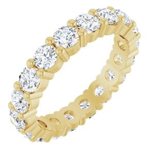 Rings 14K Yellow 3 mm Round Eternity Band Mounting Size 5