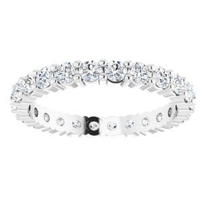 Rings Platinum 2.25 mm Round Eternity Band Mounting Size 5.5