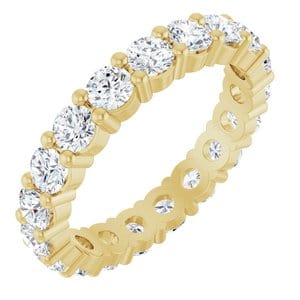 Rings 14K Yellow 3 mm Round Eternity Band Mounting Size 6